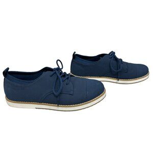 Zara Navy Lace-Up Kids Dress Shoes with Contrast Trim